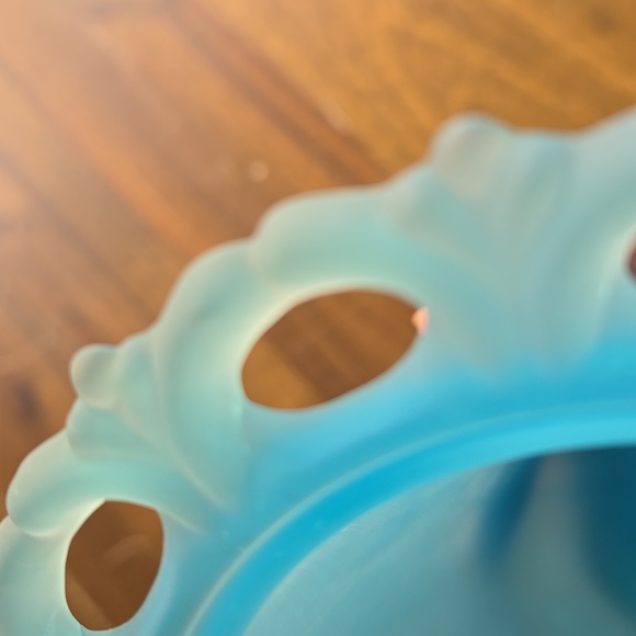 Fenton Elegant Blue Glass Candy Dish with Lid Satin Blue - Picture 7 of 13